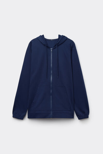 Hoodie Sweatshirt with Zipper and Drawstring