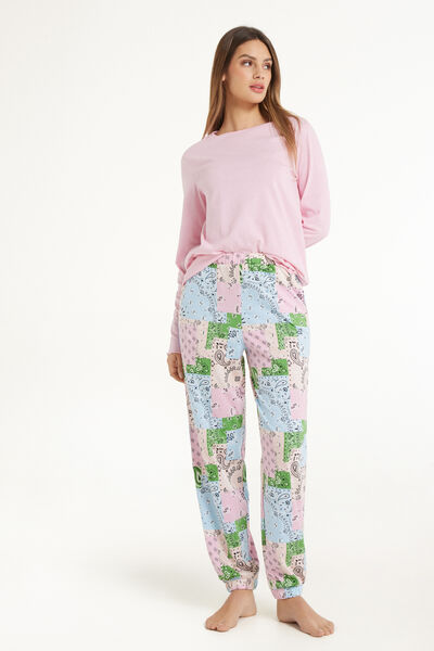 Jogger in Cotone Stampato