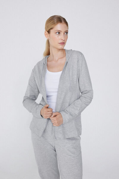 Hoodie Sweatshirt with Zipper and Drawstring