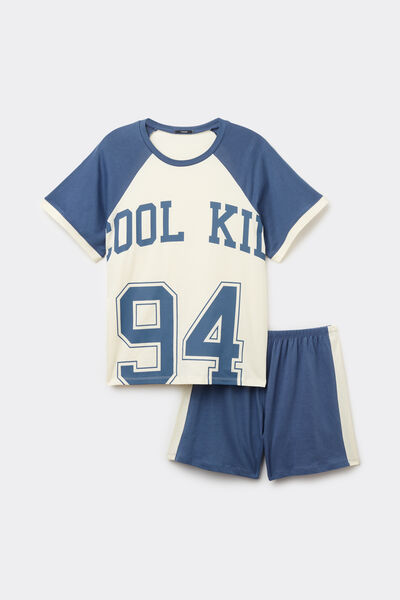 Pigiama Corto Cotone Stampa "Cool Kid"