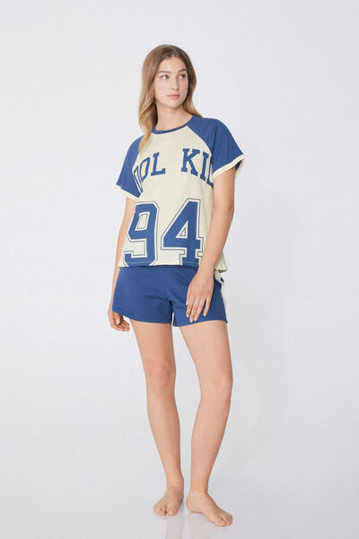 Pigiama Corto Cotone Stampa "Cool Kid"