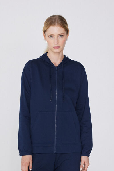 Hoodie Sweatshirt with Zipper and Drawstring