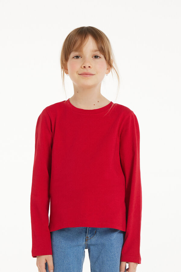 Maglia Manica Lunga in Cotone Basic Bimbi Unisex  