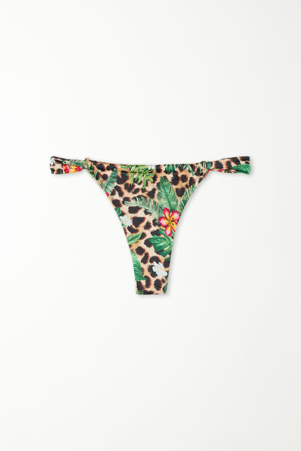 Bikini Brasiliano Fianchetti Sottili a Tanga Wild Blossom  