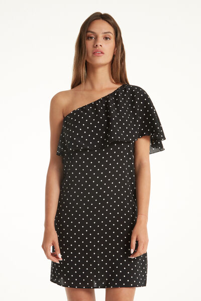 Vestito Corto Monospalla Tela Viscosa