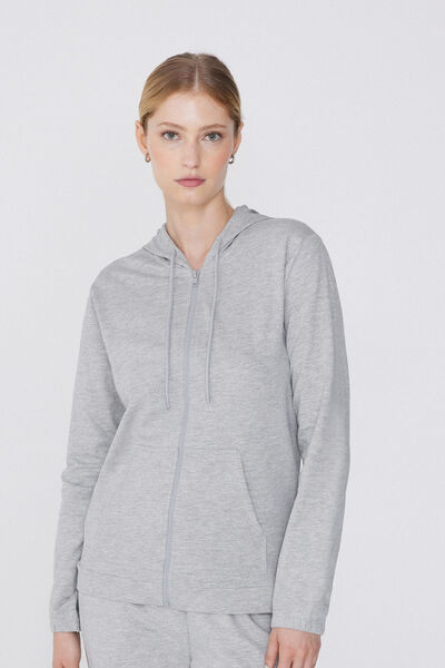 Hoodie Sweatshirt with Zipper and Drawstring