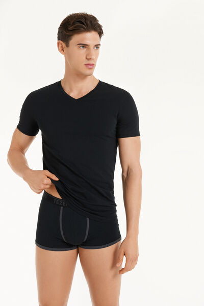 Stretch Cotton V-Neck T-Shirt