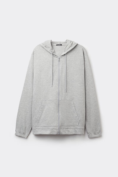 Hoodie Sweatshirt with Zipper and Drawstring