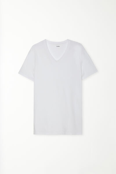 Stretch Cotton V-Neck T-Shirt