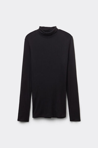 Viscose and Merino Wool Turtleneck Top