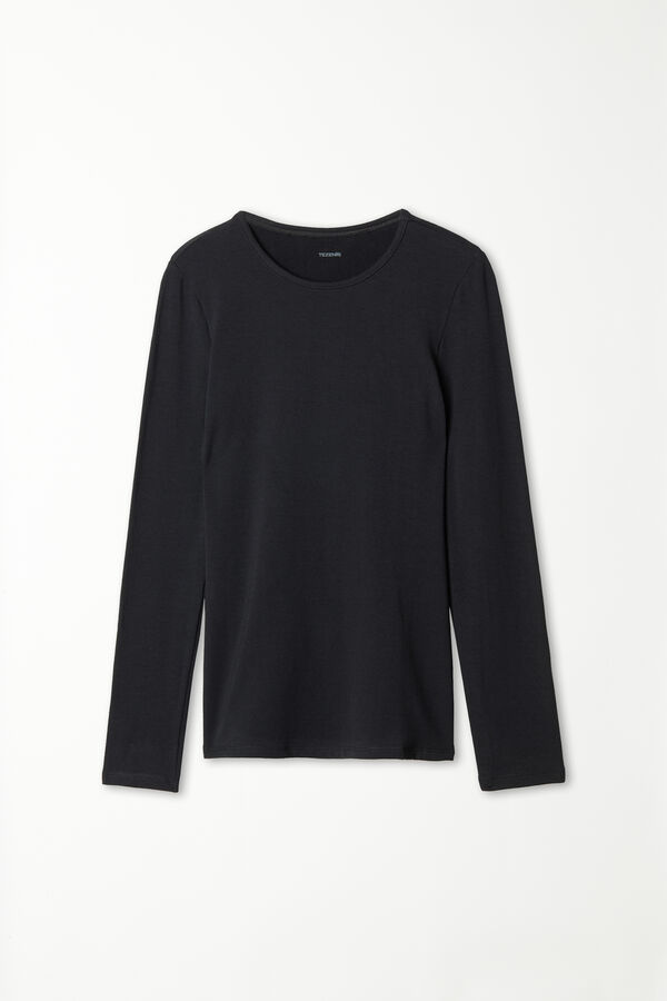 Cotton and Thermal Modal Rounded Neck Top  