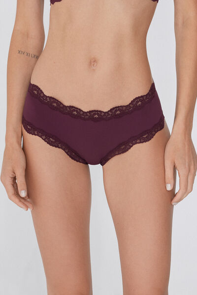 Culotte Brasiliana Microfibra e Pizzo