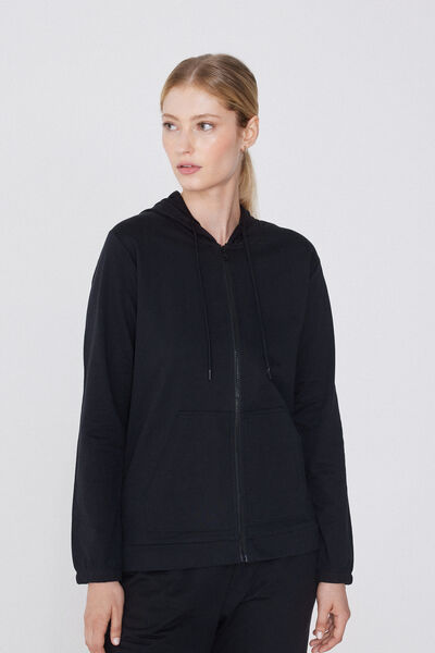 Hoodie Sweatshirt with Zipper and Drawstring