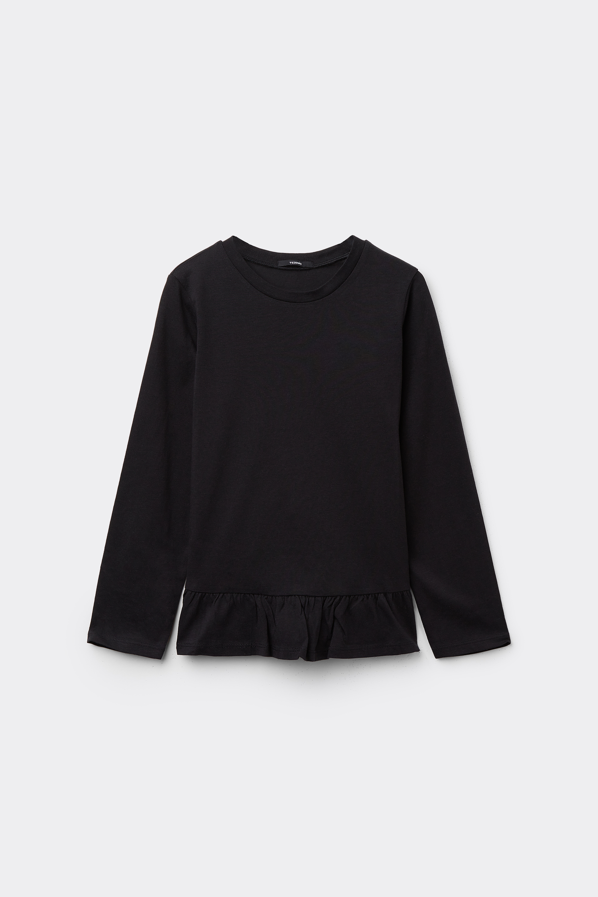 Maglia Manica Lunga Cotone con Volant