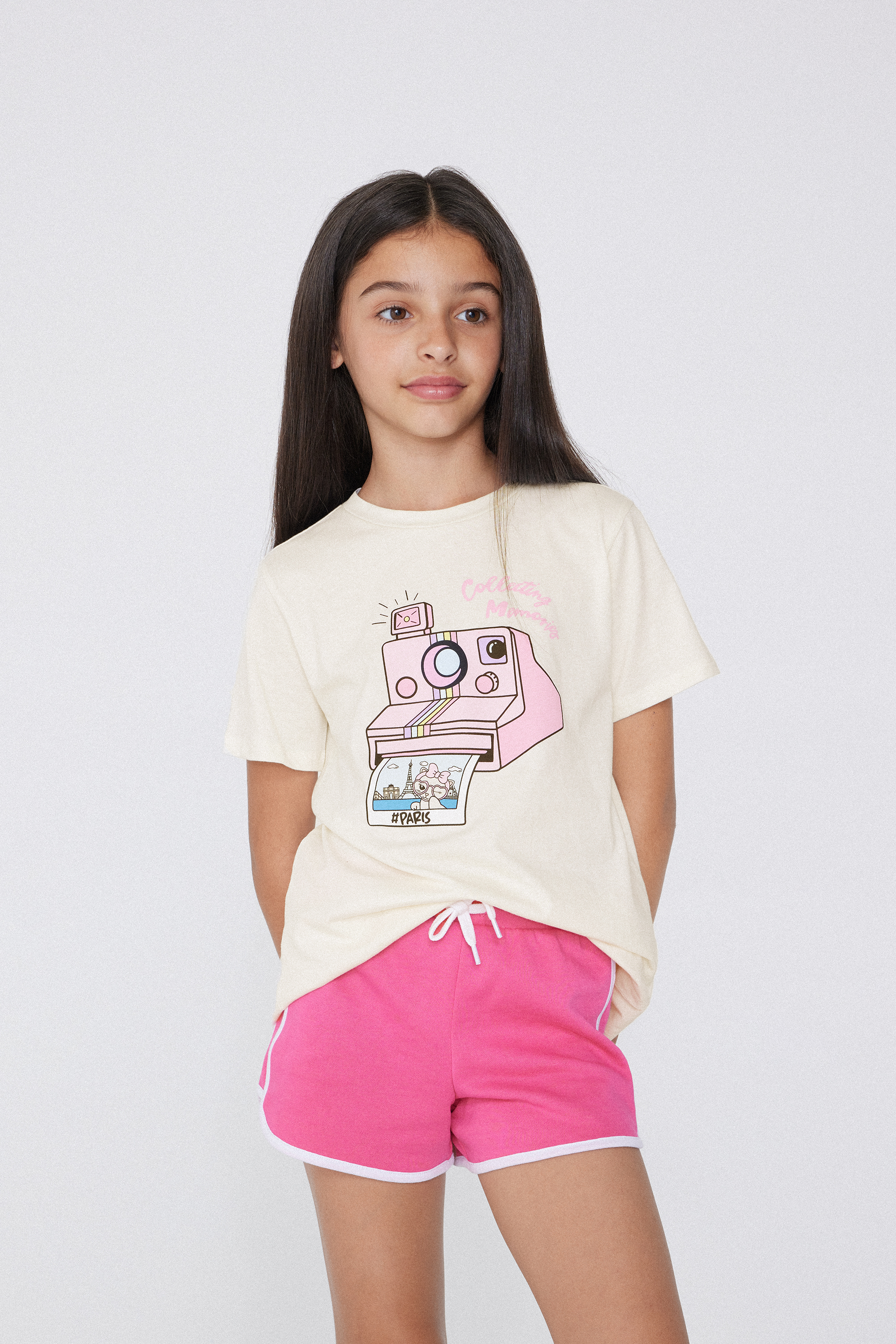 T-Shirt Girocollo in Cotone con Stampa