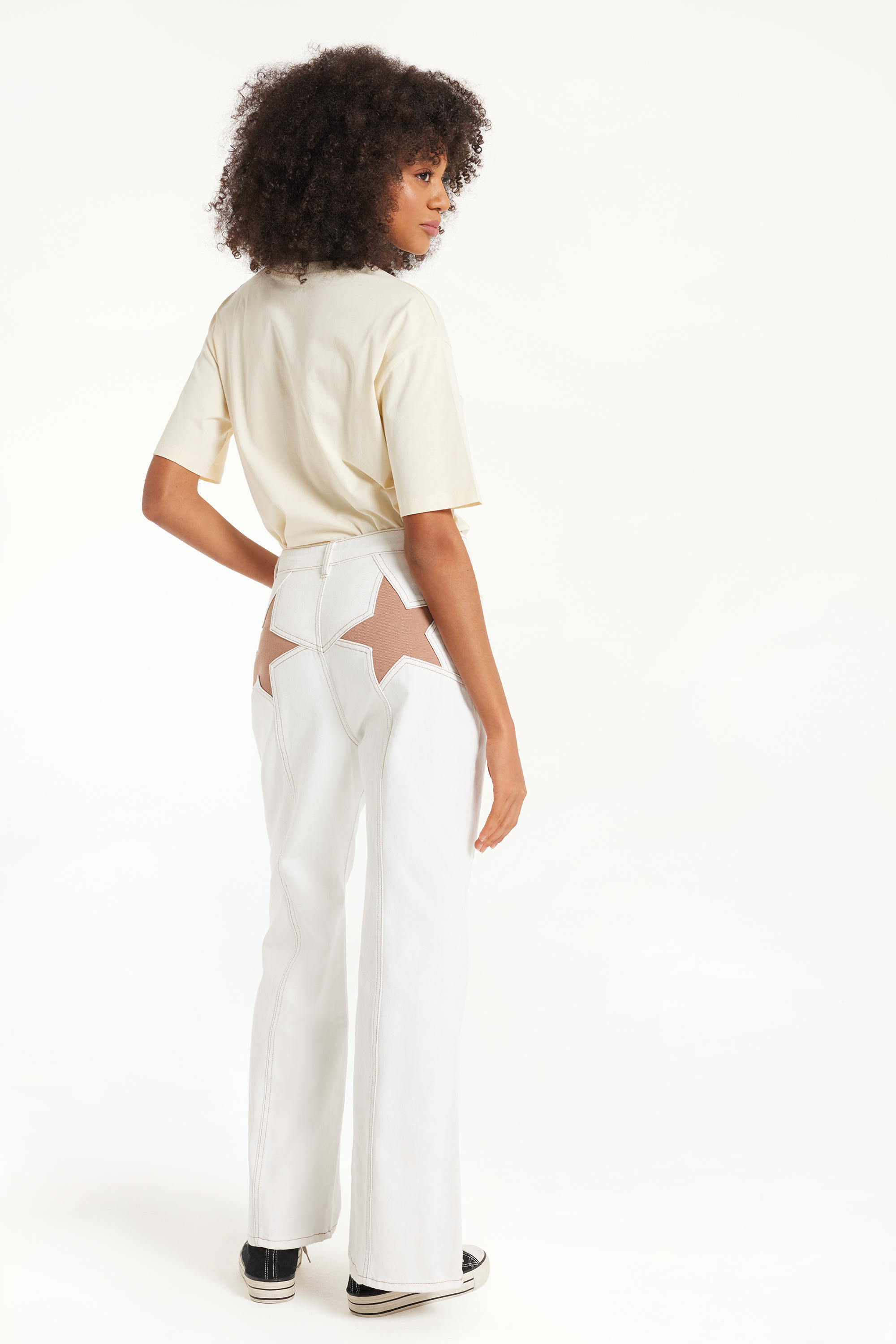 Jeans Lunghi Flare Patch Stella