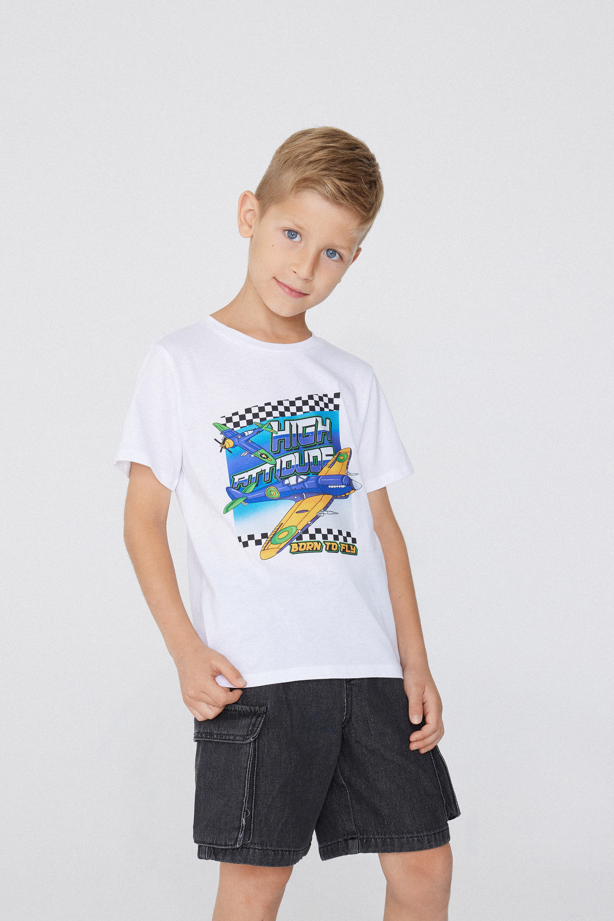 T-Shirt Girocollo in Cotone con Stampa