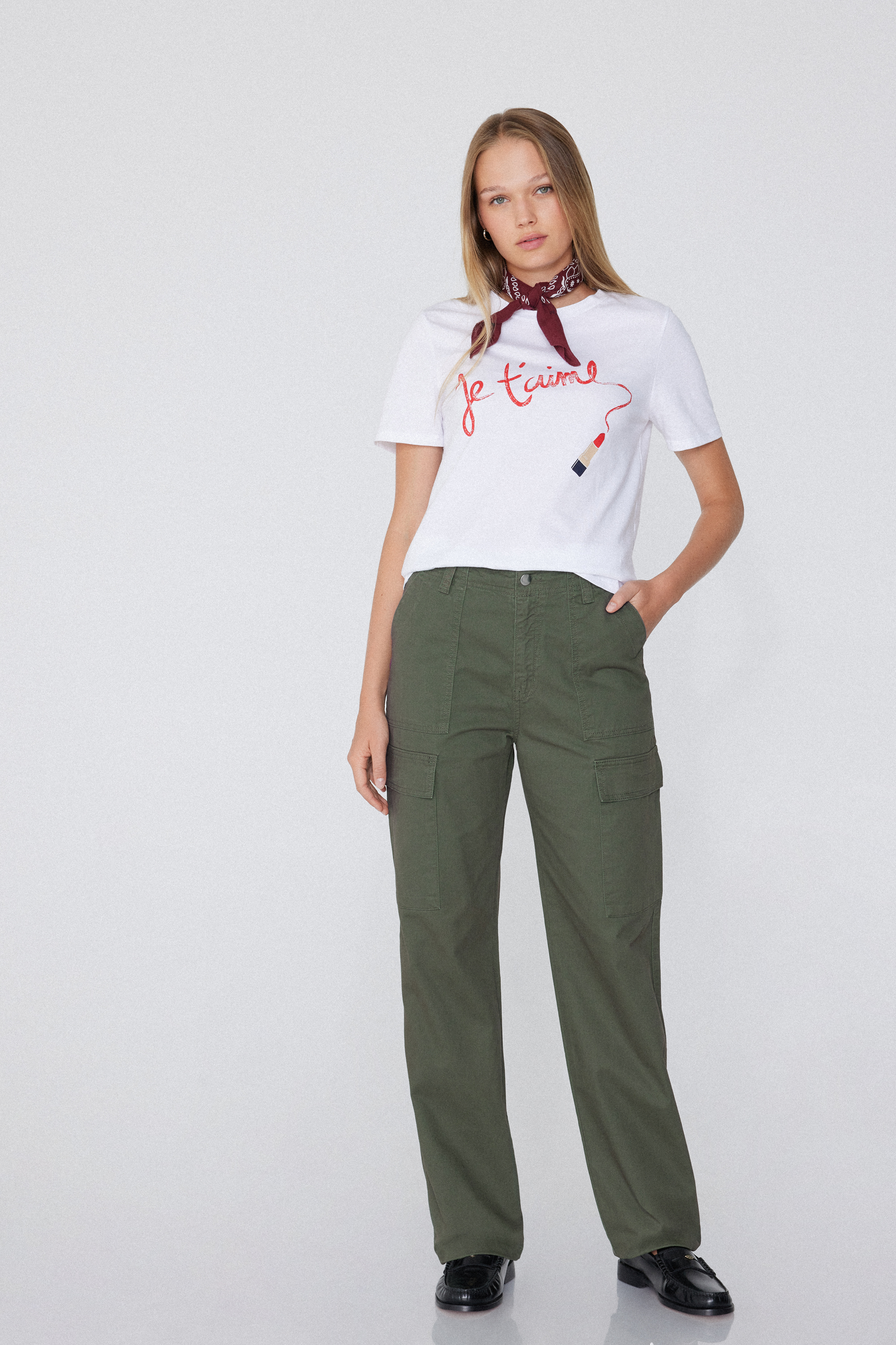 Pantaloni Lunghi in Tela Cargo