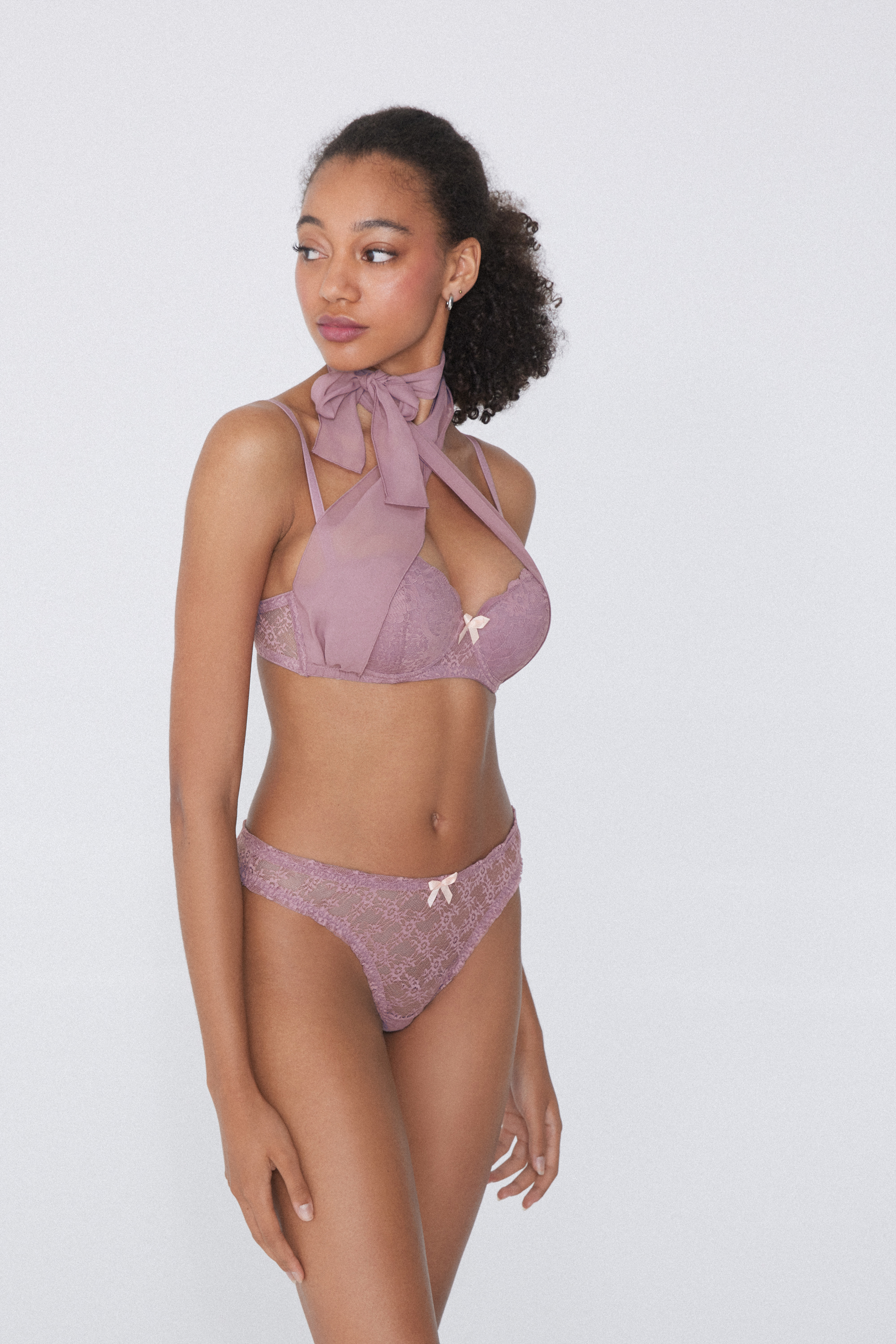 Reggiseno a Fascia Super Imbottito Soft Mauve Chiffon Madrid